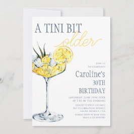 Convite Lemon cocktail A tini bit Older 30th Birthday 