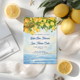 Convite Lemon Costal Mediterranean Wedding Invitation 