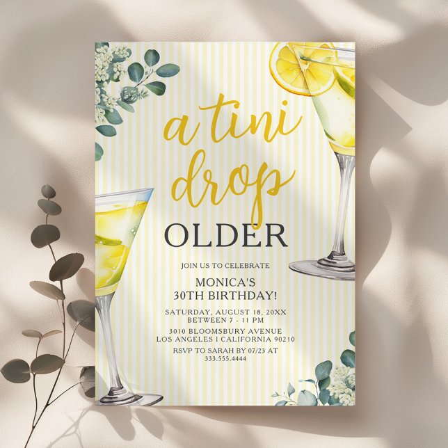 Convite Lemon Drop Martini Adult Birthday Party (Criador carregado)