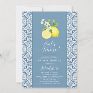 Convite Lemon, é um Chá de panela Azulejo azul