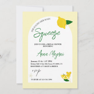 Convite Lemon Ela Encontrou Seu Esmagador Chá de Noiva