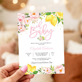 Convite Lemon Floral Baby Shower Invitation