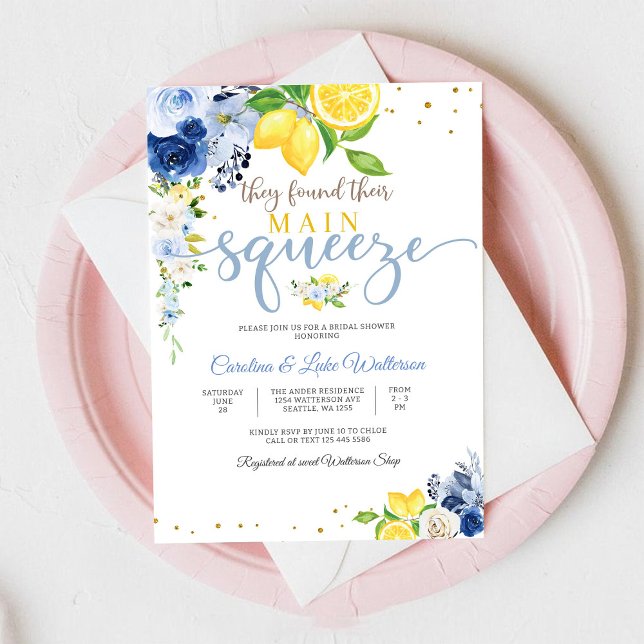 Convite Lemon Floral Bridal Shower Invitation (Criador carregado)