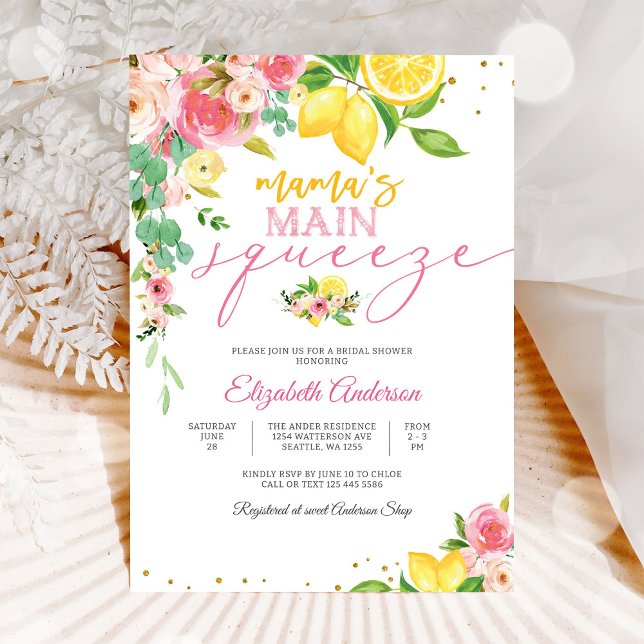 Convite Lemon Floral Bridal Shower Invitation (Criador carregado)