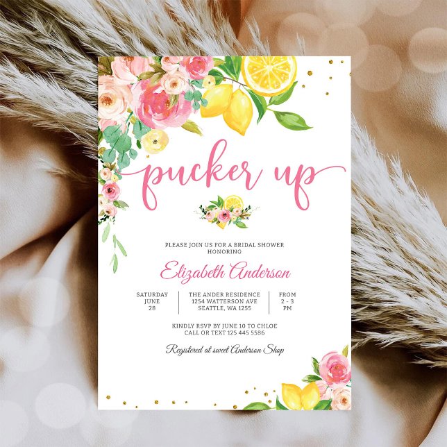 Convite Lemon Floral Bridal Shower Invitation (Criador carregado)