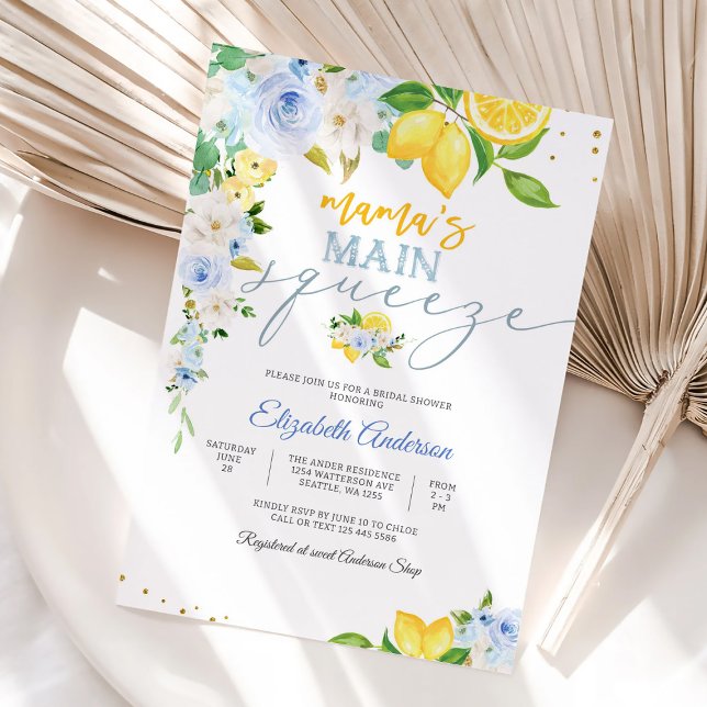 Convite Lemon Floral Bridal Shower Invitation (Criador carregado)