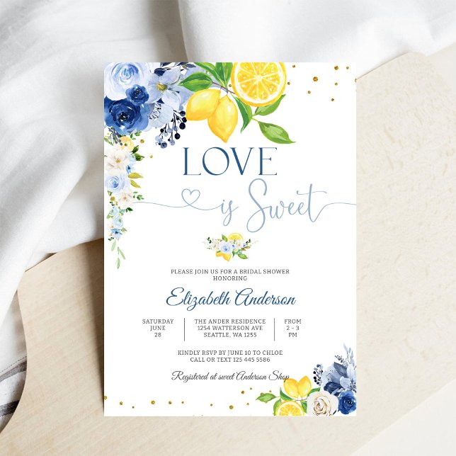 Convite Lemon Floral Bridal Shower Invitation (Criador carregado)