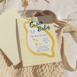 Convite Lemon Gingham Ciao Baby Shower