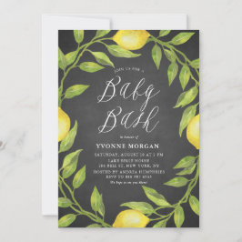 Convite Lemon Greenery Wreath Chalkboard Bash