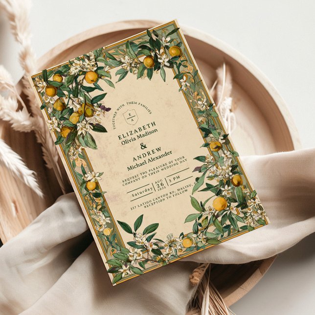 Convite Lemon Grove Bloom Wedding (Criador carregado)