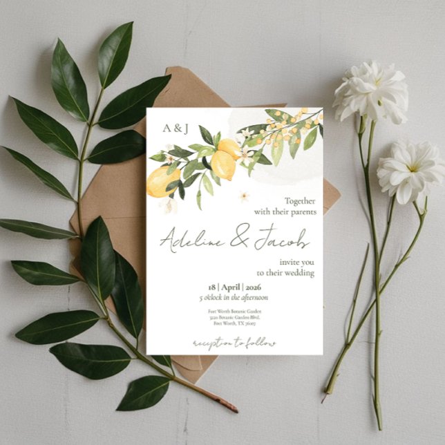 Convite Lemon Kissed Wedding Invitation (Criador carregado)