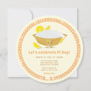 Convite Lemon Meringue Pie Math Holiday Pi Day