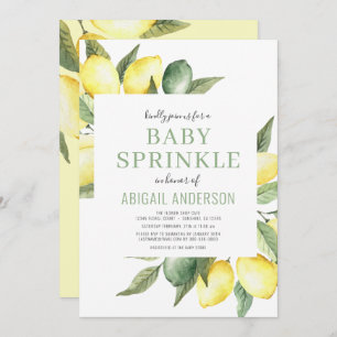 Convite Lemon Modern Citrus Baby Sprinkle Watercolor