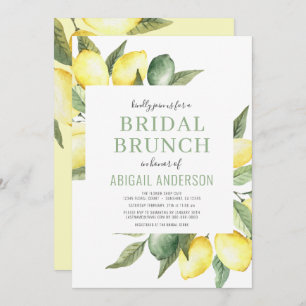 Convite Lemon Watercolor Citrus Modern Bridal Brunch