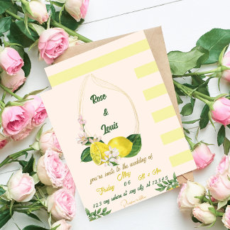Convite Lemon wedding invitation in bright colors