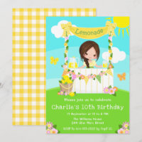 Lemonade Stand Birthday Brown Hair Girl