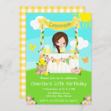 Lemonade Stand Birthday Brown Hair Girl