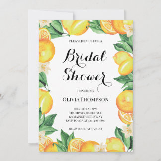 Convite Lemons Bridal Shower invitation