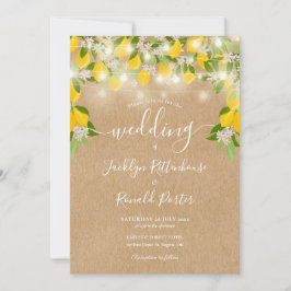 Convite Lemons String Luzes Rustic Kraft Casamento