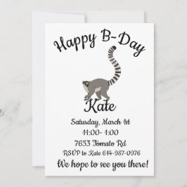 Convite Lemur Alado Feliz Dia B Anel