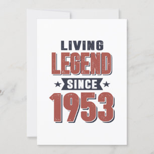 Convite Lenda Viva Desde Presente de Aniversário de 1953