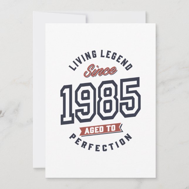 Convite Lenda Viva Desde Presente De Aniversário De 1985 (Frente)