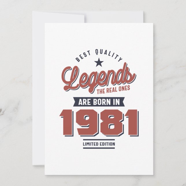 Convite Lendas As Verdadeiras Nascem Em 1981 (Frente)