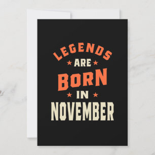 Convite Lendas nascem em novembro - Aniversário de novembr
