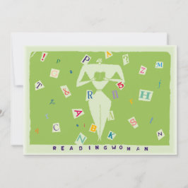 Convite Lendo mulher 7 x 5