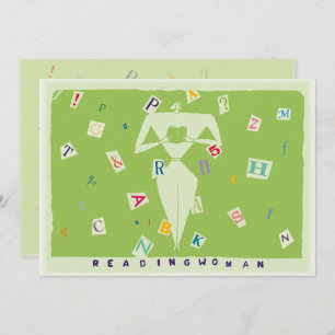 Convite Lendo mulher 7 x 5