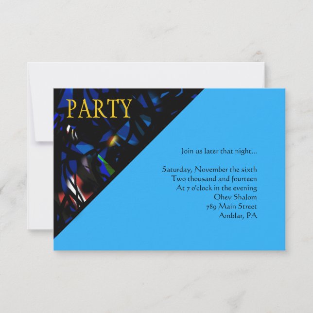 Convite LENDO O Bar TORAH Bat Mitzvah Party Card (Frente)