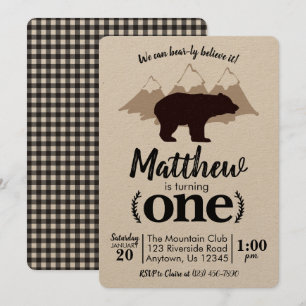 Convite Lenhador Kraft do aniversário do menino do urso