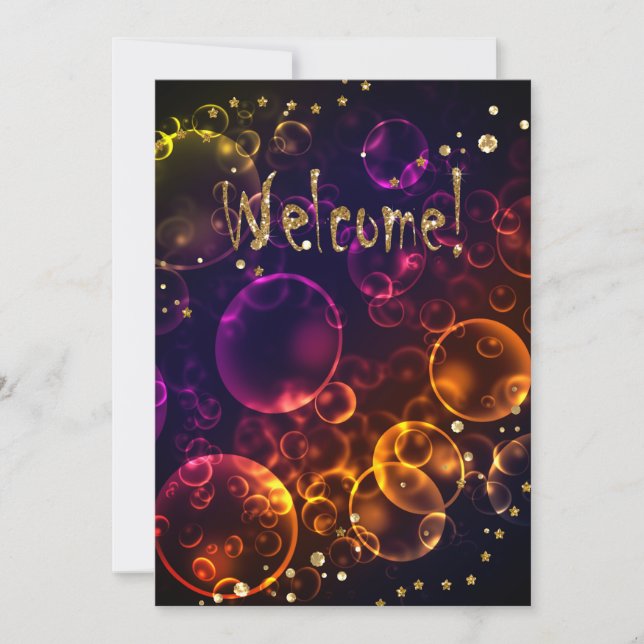 Convite Lentes míticas brilhantes efeito de turfa borbulha (Frente)