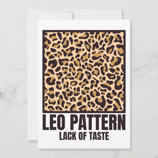 Convite Leo Pattern Bad Taste Fashion Victim (Frente)