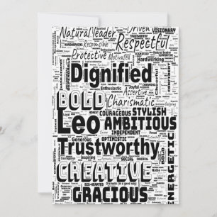 Convite Leo Zodiac Word Cloud Spiral