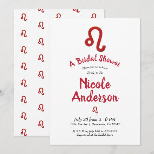 Convite LEO Zodíaco Astrologia Julho Agosto Chá de Panela 