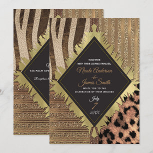 Convite Leoa Safari Chic Glamour Moderno da Selva Casament