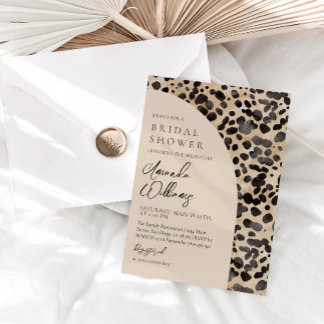 Convite Leopard Animal Imprima Chá de panela moderno