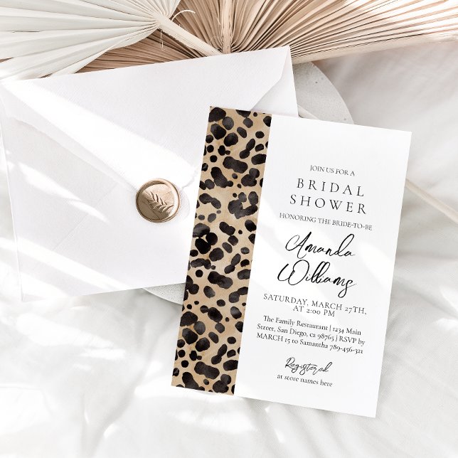 Convite Leopard Animal Imprima Chá de panela moderno (Criador carregado)