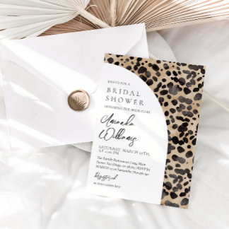Convite Leopard Animal Imprima Chá de panela moderno