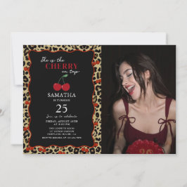 Convite Leopard Cheetah Cherry On Top Birthday Photo