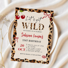 Convite Leopard Cheetah Let’s Get Wild Birthday Invitation