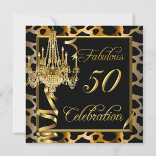 Convite Leopard Dourado Fabulosa Mulheres 50