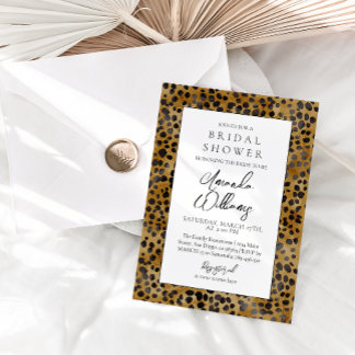Convite Leopard Imprima Chá de panela moderno de tendência