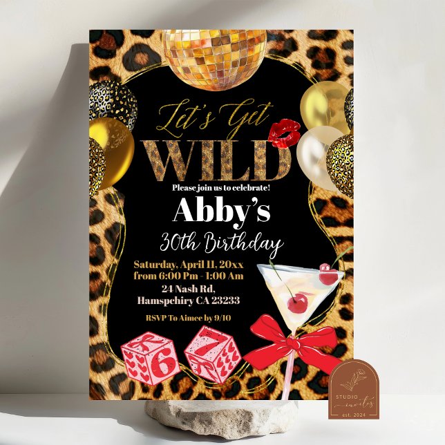 Convite Leopard Let's Get Wild Birthday Invitation (Criador carregado)