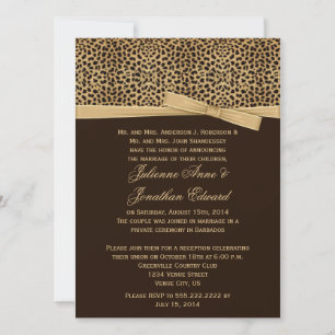 Convite Leopard Print FAUX Posta Recepção de casamento