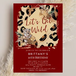 Convite Leopard Print Party Animal Wild Jungle Birthday