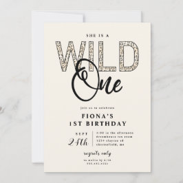 Convite Leopard Print Wild One Birthday