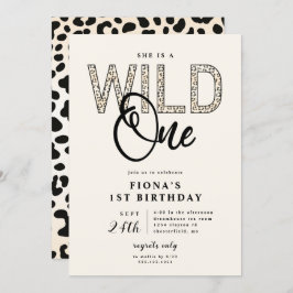 Convite Leopard Print Wild One Birthday