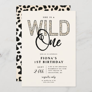 Convite Leopard Print Wild One Birthday